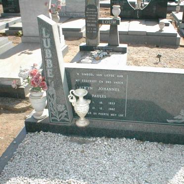 LUBBE Alwyn Johannes Paules 1933-1982