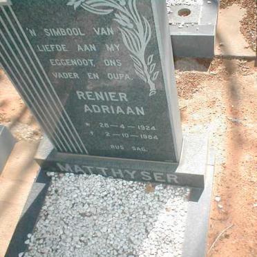 MATTHYSER Renier Adriaan 1924-1984