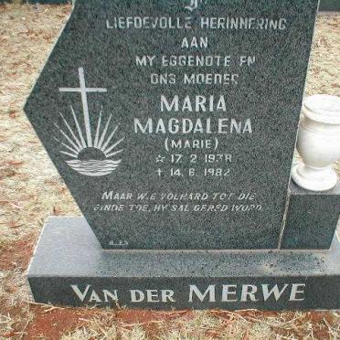 MERWE Maria Magdalena, van der 1938-1982