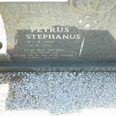 MERWE Petrus Stephanus, van der 1942-1984