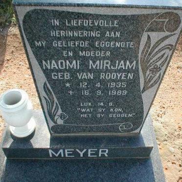 MEYER Naomi Mirjam geb. VAN ROOYEN 1935-1989