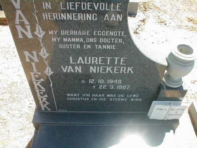 NIEKERK Laurette, van 1948-1987