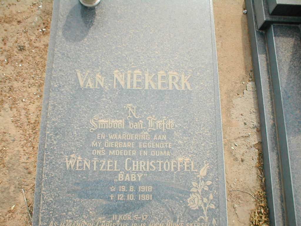 NIEKERK  Wentzel Christoffel, van 1918-1981