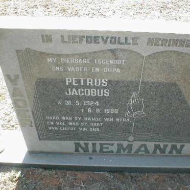 NIEMANN Petrus Jacobus 1924 - 1988