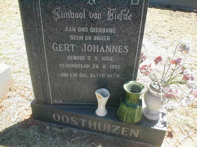 OOSTHUIZEN Gert Johannes 1962-1982