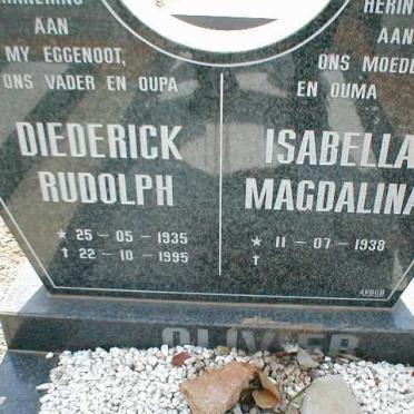 OLIVIER Diederick Rudolph 1935-1995 &amp; Isabella Magdalina 1938-