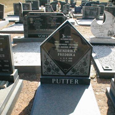 PUTTER Hendrika Frederika 1918-1986