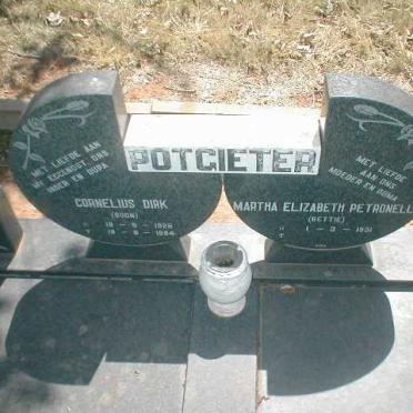 POTGIETER Cornelius Dirk 1928-1984 &amp; Martha Elizabeth Petronella 1931-