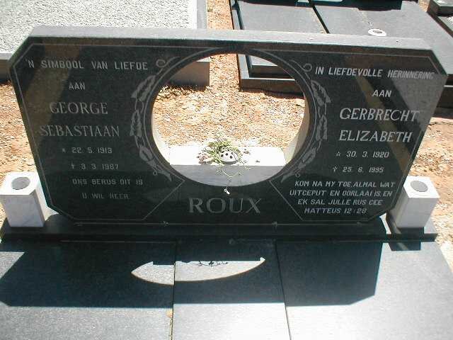 ROUX George Sebastiaan 1913-1987 &amp; Gerbrecht Elizabeth 1920-1995