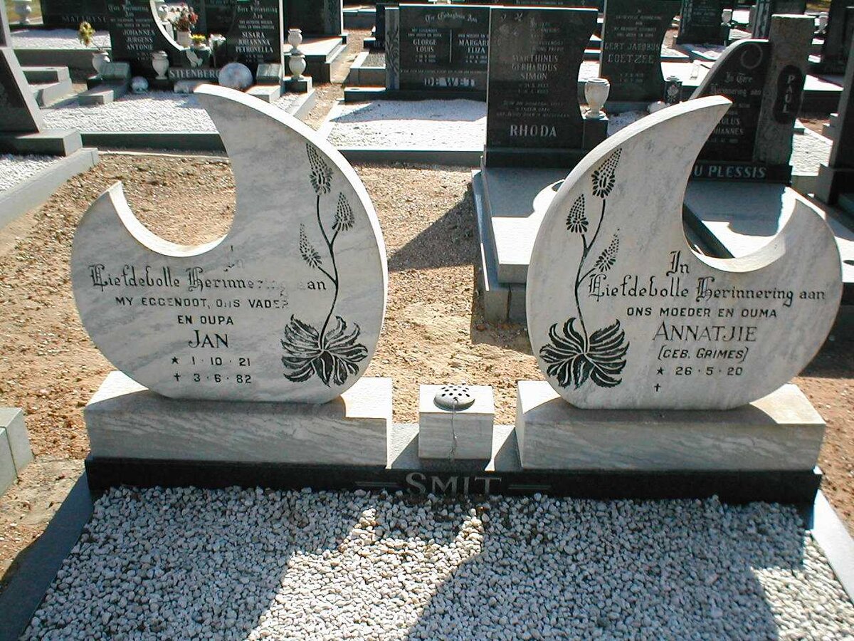 SMIT Jan 1921-1982 &amp; Annatjie GRIMES 1920-
