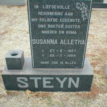 STEYN Susanna Alletha 1937-1984