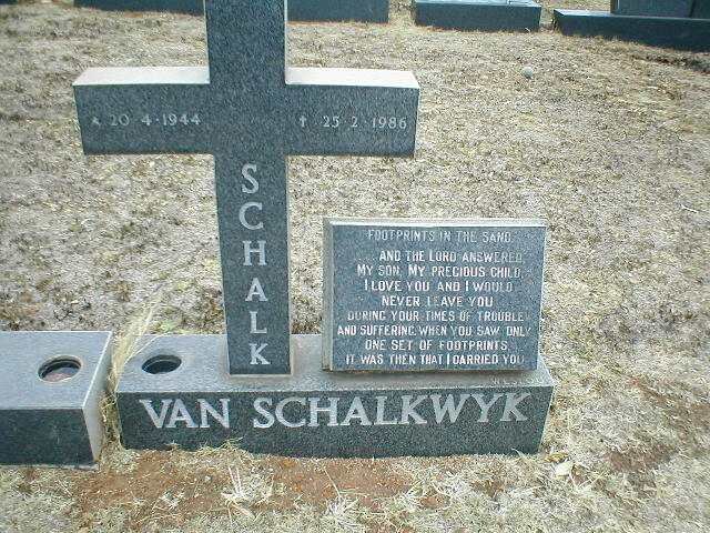 SCHALKWYK Schalk, van 1944-1986