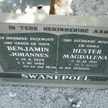 SWANEPOEL Benjamin Johannes 1928-1989 &amp; Hester Magdalena 1931-2000