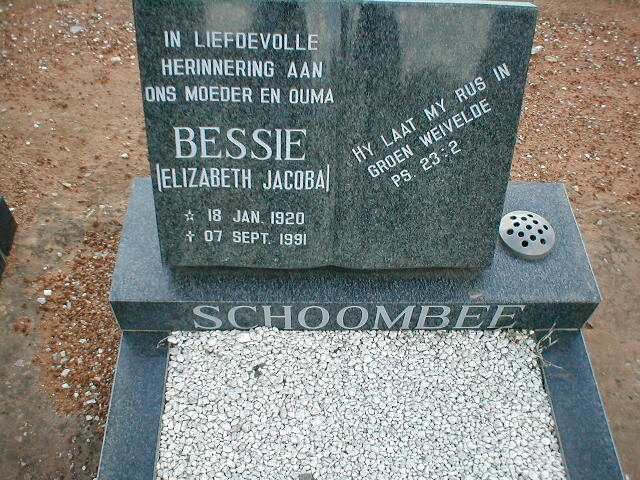SCHOOMBEE Elizabeth Jacoba 1920-1991