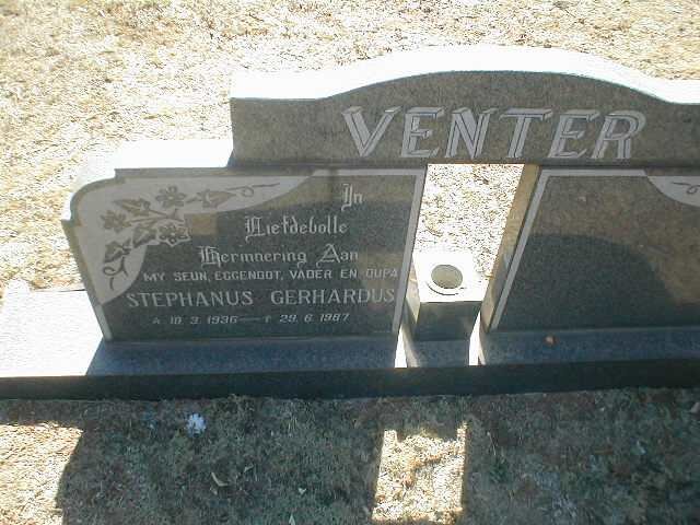VENTER Stephanus Gerhardus 1936 - 1987