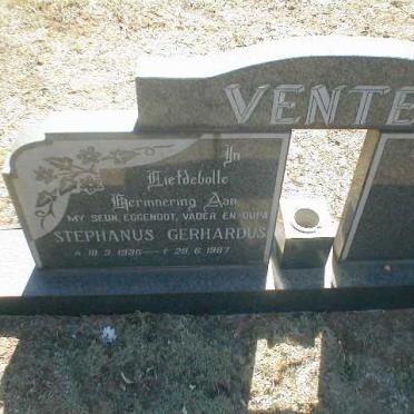 VENTER Stephanus Gerhardus 1936 - 1987