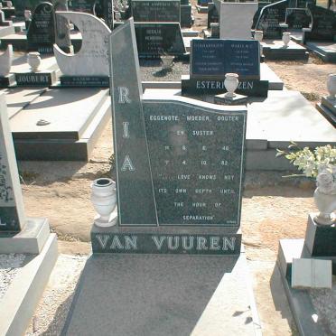 VUUREN Ria, van 1946-1982