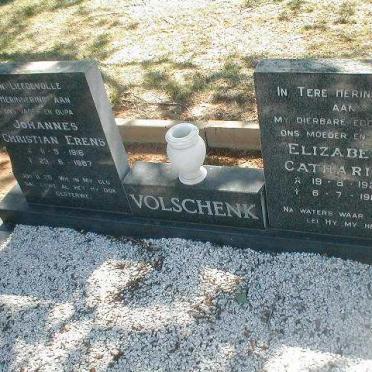 VOLSCHENK Johannes Christian Erens 1916-1987 &amp; Elizabeth Catharina 1926-1984