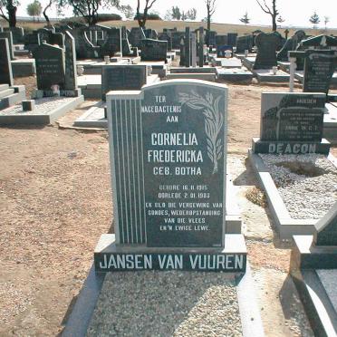VUUREN Cornelia Fredericka, Jansen van, geb. BOTHA 1915-1983