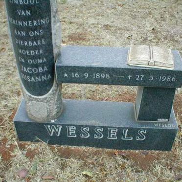WESSELS Jacobs Susanna 1898-1986