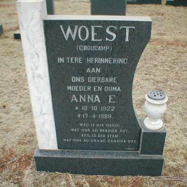 WOEST Anna E. geb. CROUCAMP 1922-1989