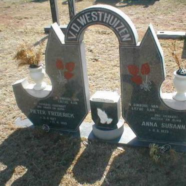 WESTHUIZEN Pieter Frederick, van der 1927-1989 &amp; Anna Susanna 1933-