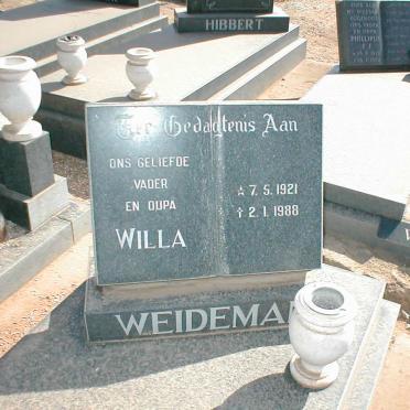 WEIDEMAN Willa 1921-1988