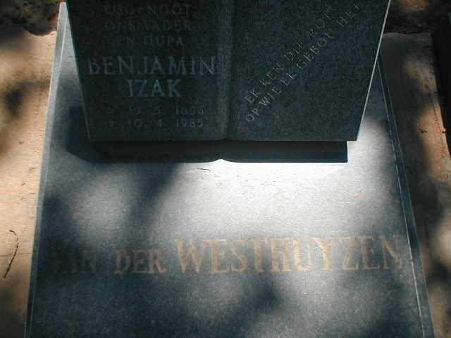 WESTHUIZEN Benjamin Izak, van der 1890-1985