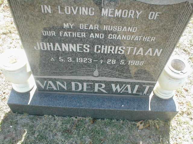 WALT Johannes Christiaan, van der 1923-1988
