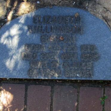 GIBSON Elizabeth Williamson 1910-1985