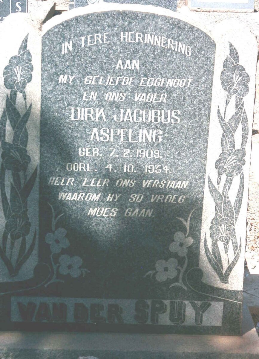 ASPELING Dirk Jacobus 1909-1954