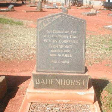 BADENHORST Petrus Cornelius 1907-1952