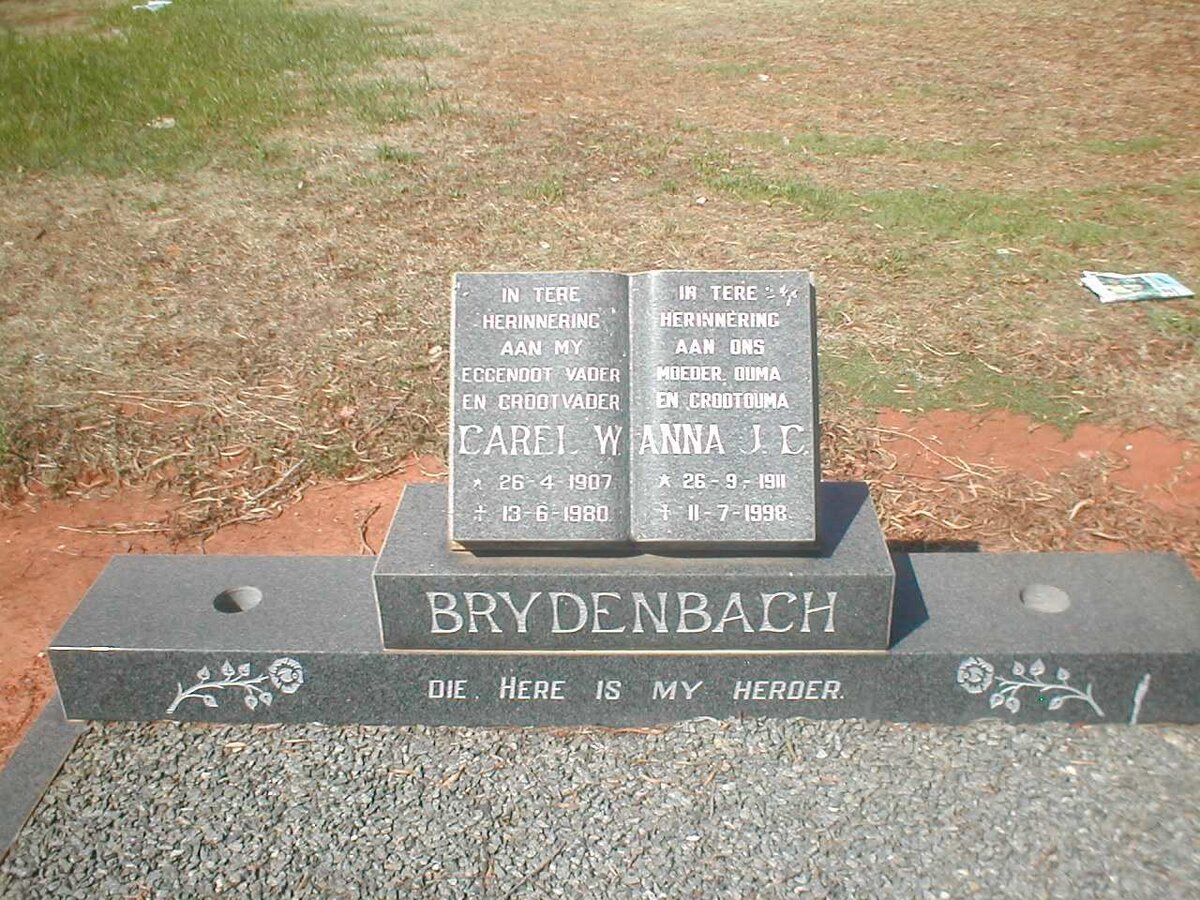 BRYDENBACH Carel W. 1907-1980 &amp; Anna J.C. 1911-1998