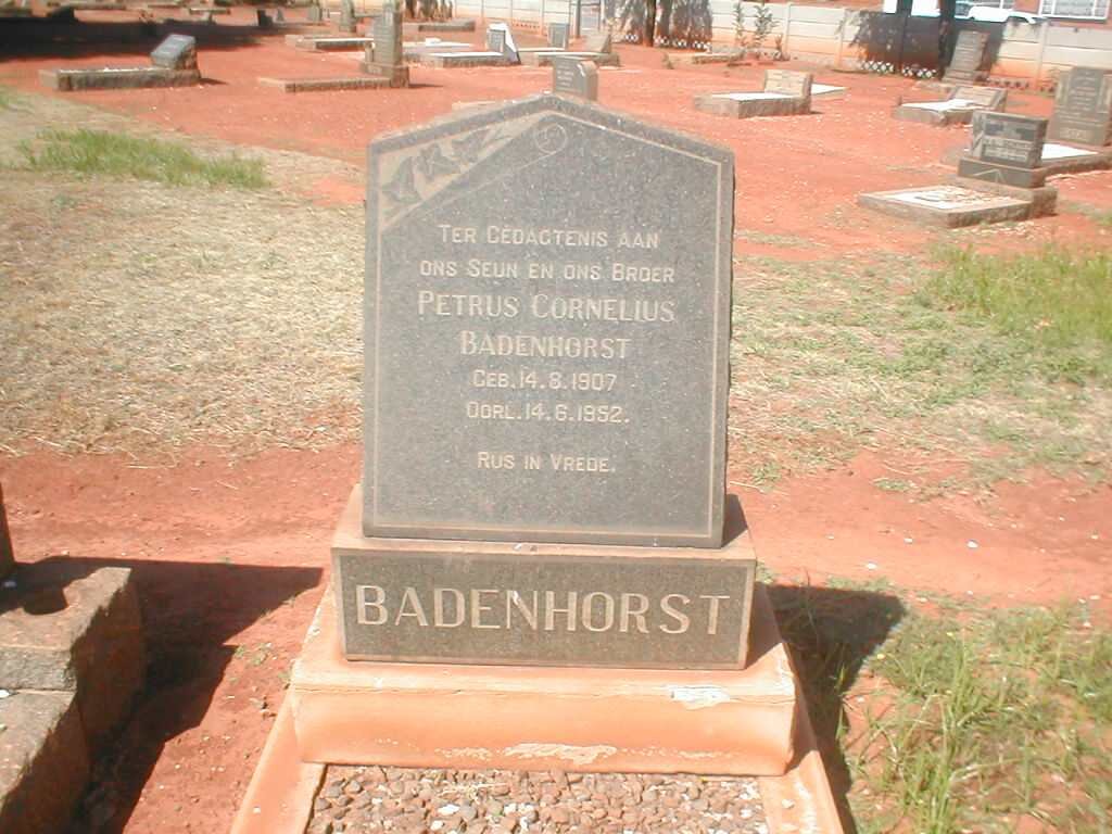 BADENHORST Petrus Cornelius 1907-1952