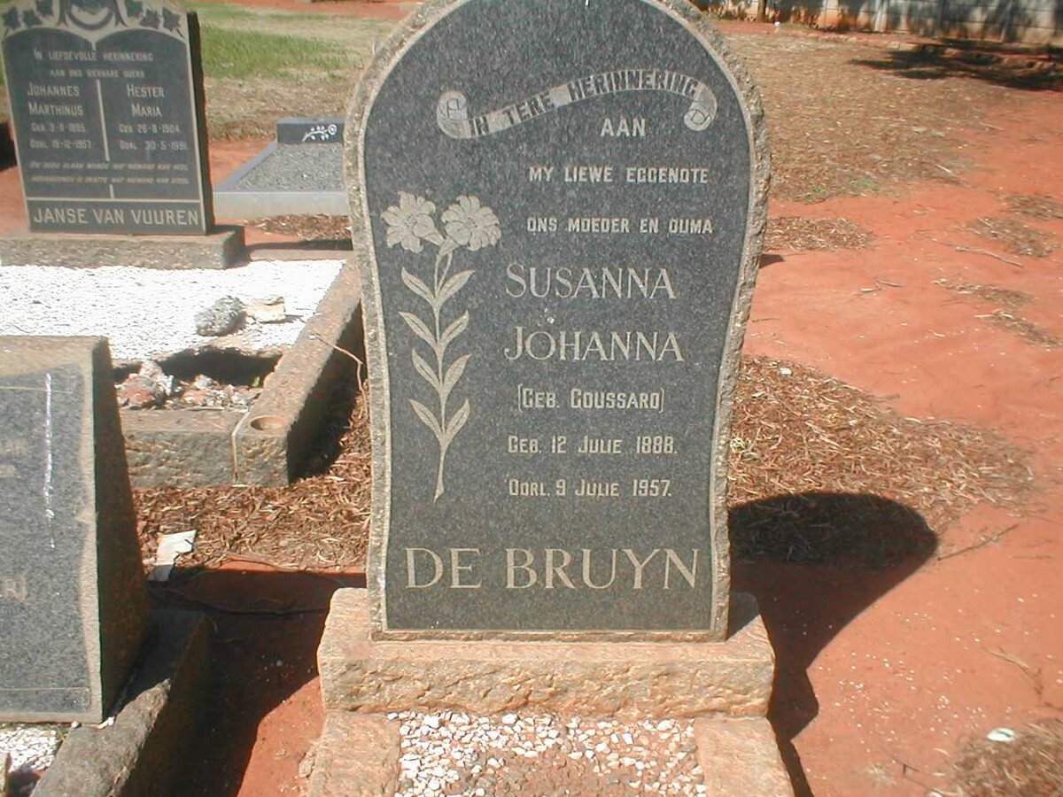 BRUYN Susanna Johanna, de nee GOUSSARD 1888-1957
