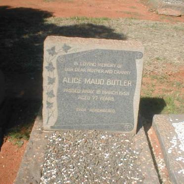 BUTLER Alice Maud 1881-1958