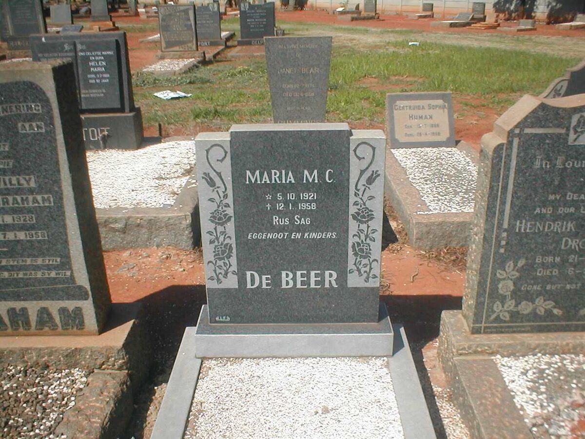 BEER Maria M.C., de 1921-1958