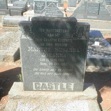CASTLE Martje Susanna Johanna 1910-1953