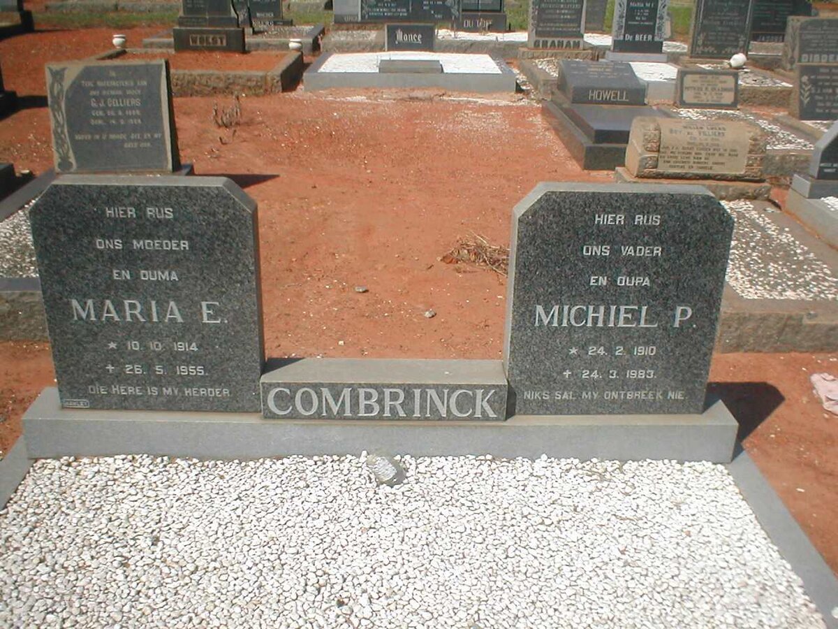 COMBRINCK Michiel P. 1910-1983 &amp; Maria E. 1914-1955