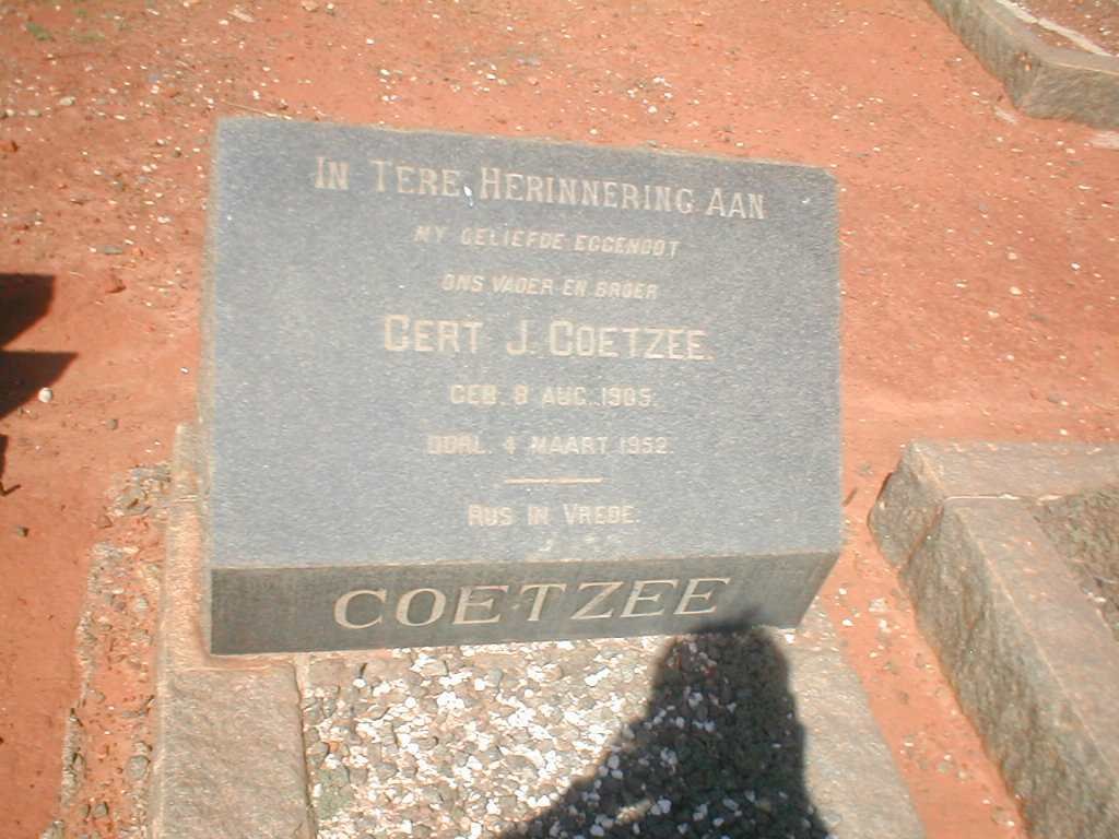 COETZEE Gert J. 1905-1952