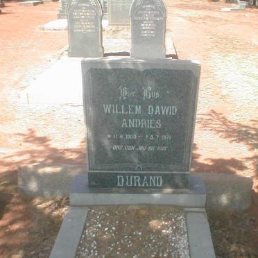 DURAND Willem Dawid Andries 1900-1971