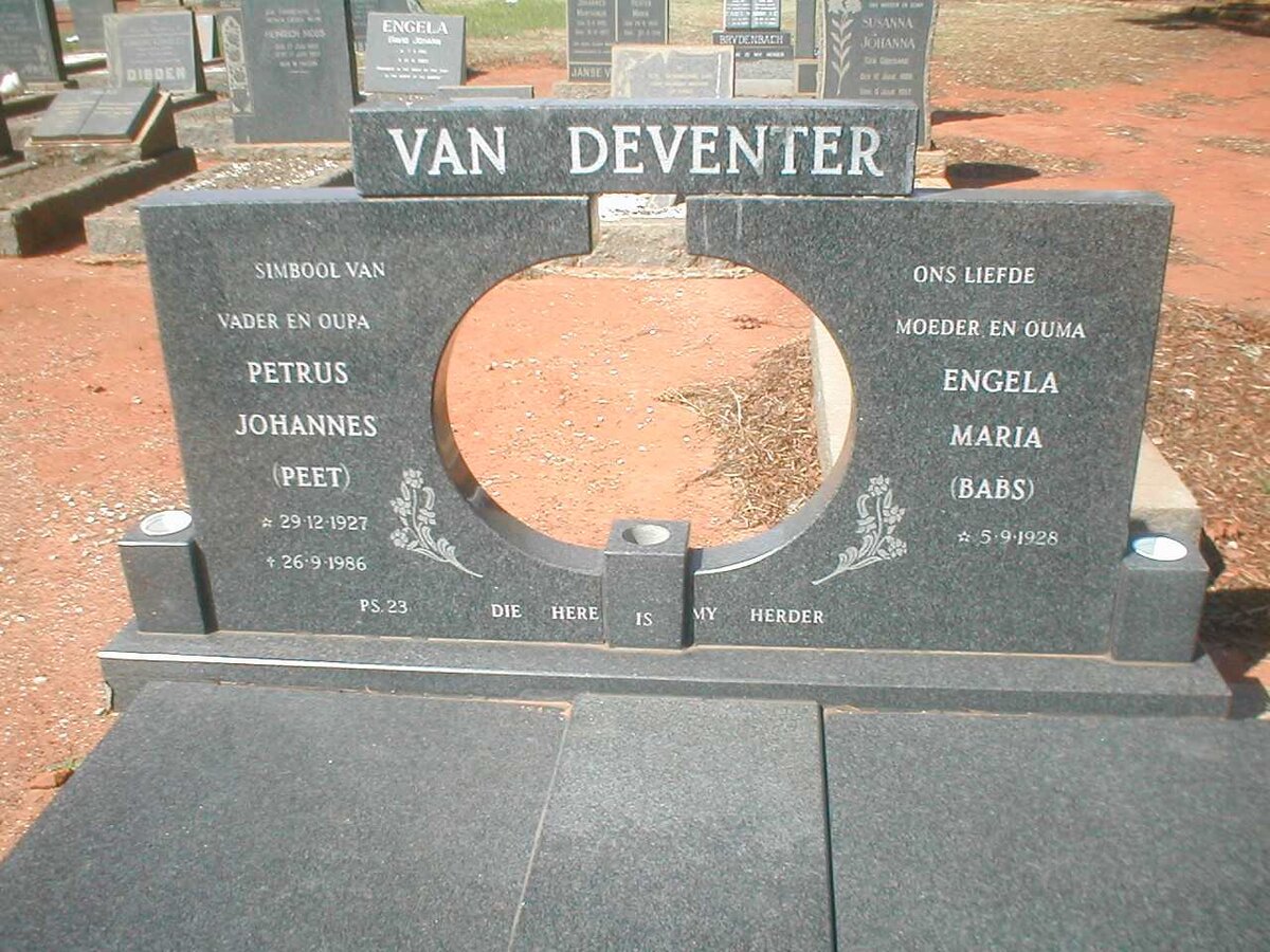 DEVENTER Petrus Johannes, van 1927-1986 &amp; Engela Maria 1928-