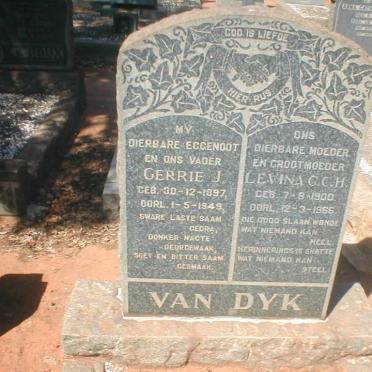 DYK Gerrie J., van 1897-1949 &amp; Levina C.C.H. 1900-1966
