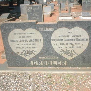 GROBLER Christoffel Jacobus 1881-1952 &amp; Gertruida Jacomina Magrietha 1878-1965