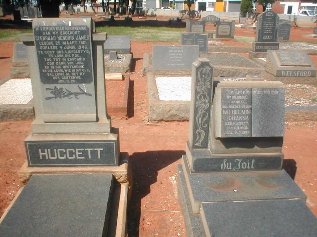 HUGGETT Coenraad Hendrik James 1901-1946 :: DU TOIT Wilhelmina Johanna 1919-1967