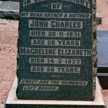 KEARNEY John Charles -1931 &amp; Magdelene Elizabeth -1933