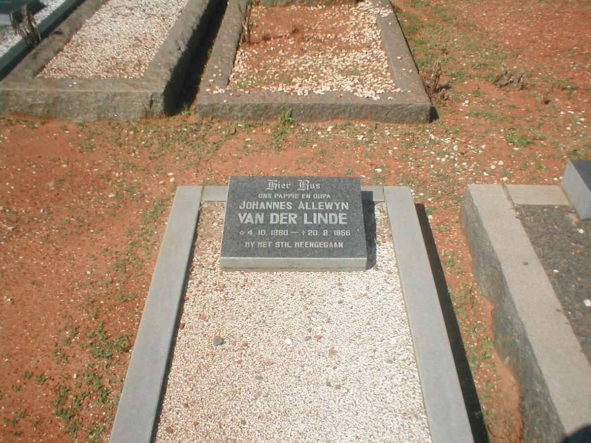 LINDE Johannes Allewyn, van der 1880-1956