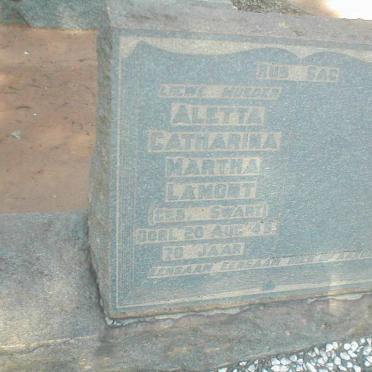 LAMONT Aletta Catharina nee SWART 1875-1945