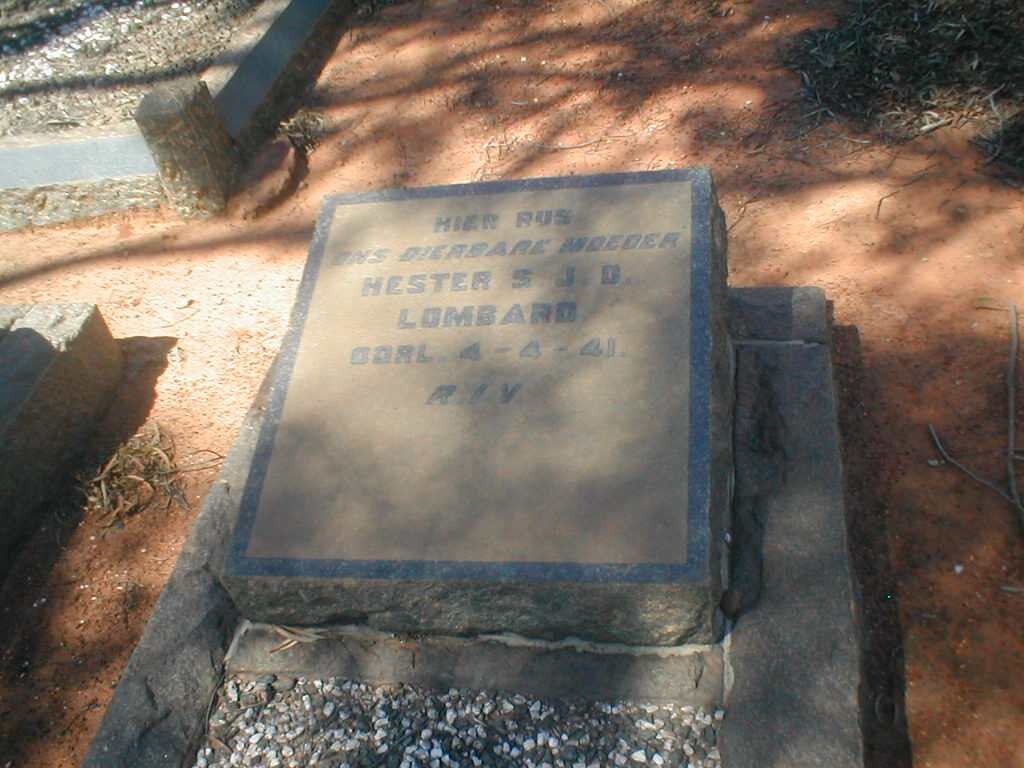 LOMBARD Hester S.J.D. -1941