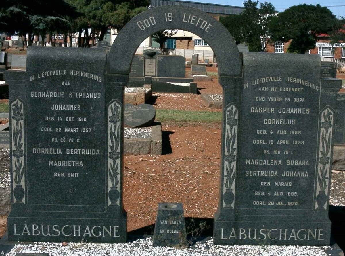 LABUSCHAGNE Gerhardus Stephanus Johannes 1916-1957 &amp; Cornelia Gertruida Magrietha SMIT